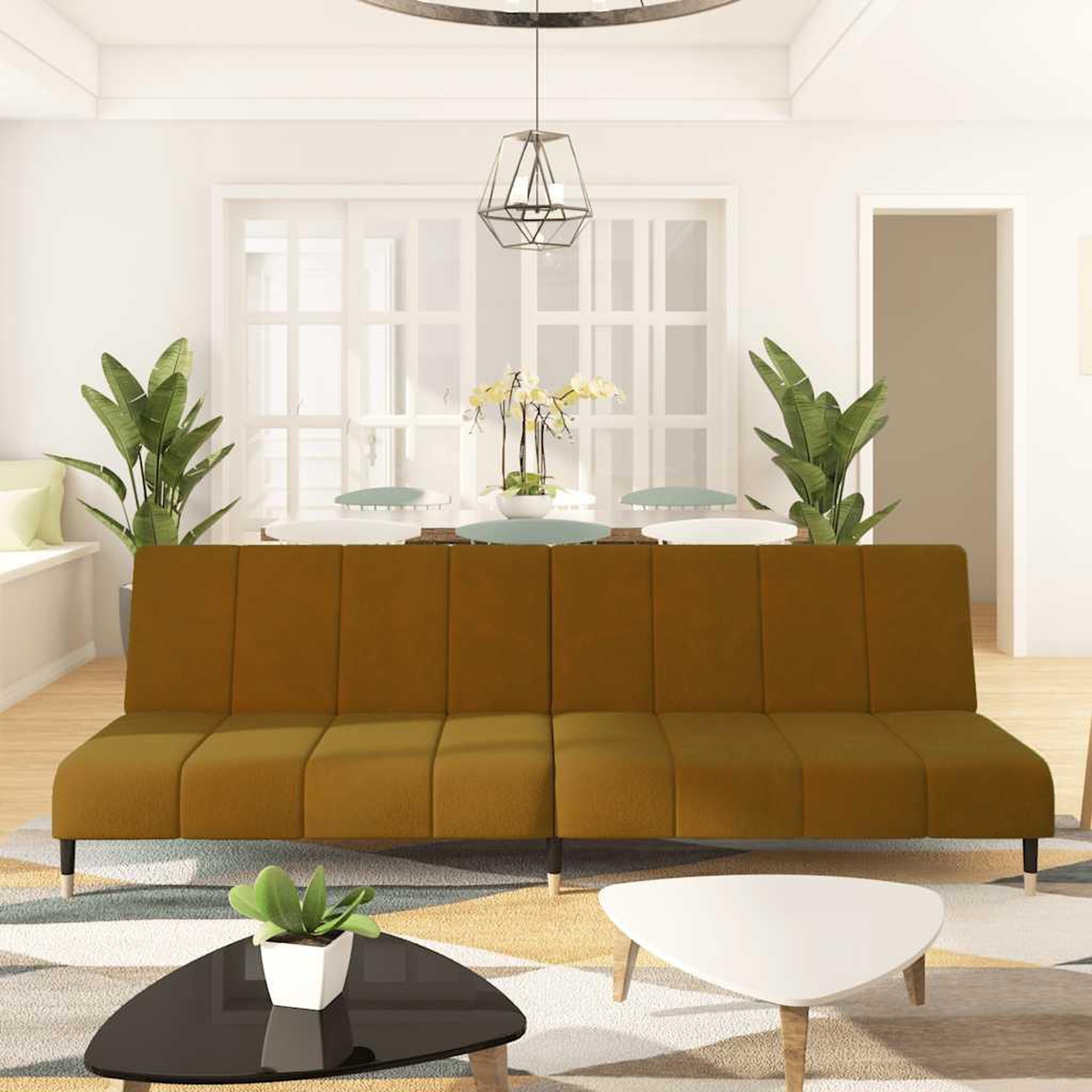 VIDAXL Canape-lit a 2 places marron velours