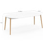Voir la diapositive 5 : ID MARKET Table à manger extensible ronde ANGELA 4-10 personnes blanc pied bois 110 - 200 cm