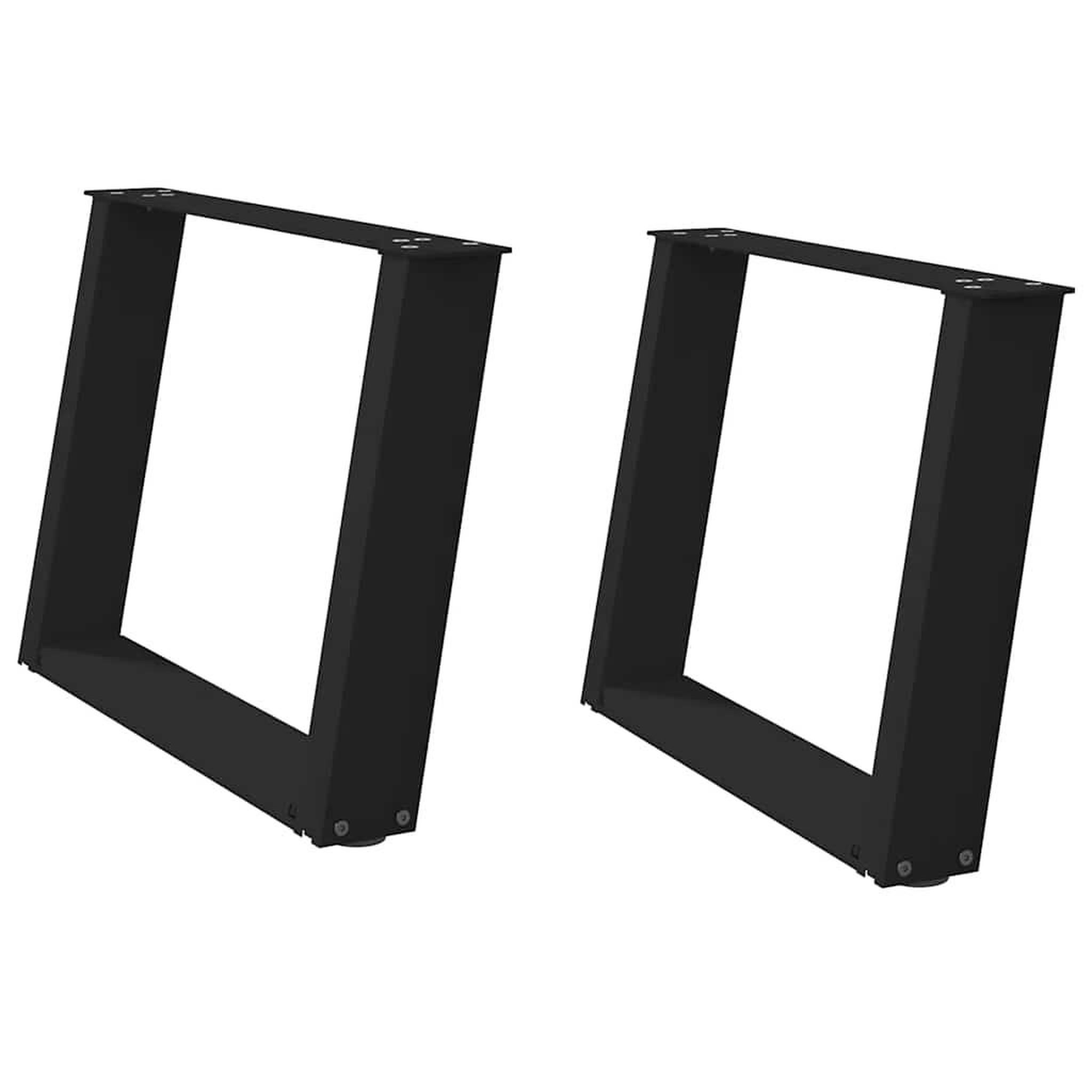 Voir la diapositive 2 : VIDAXL Pieds de table basse forme de U 2 pcs noir 70x(42-43) cm acier