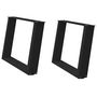Voir la diapositive 2 : VIDAXL Pieds de table basse forme de U 2 pcs noir 70x(42-43) cm acier