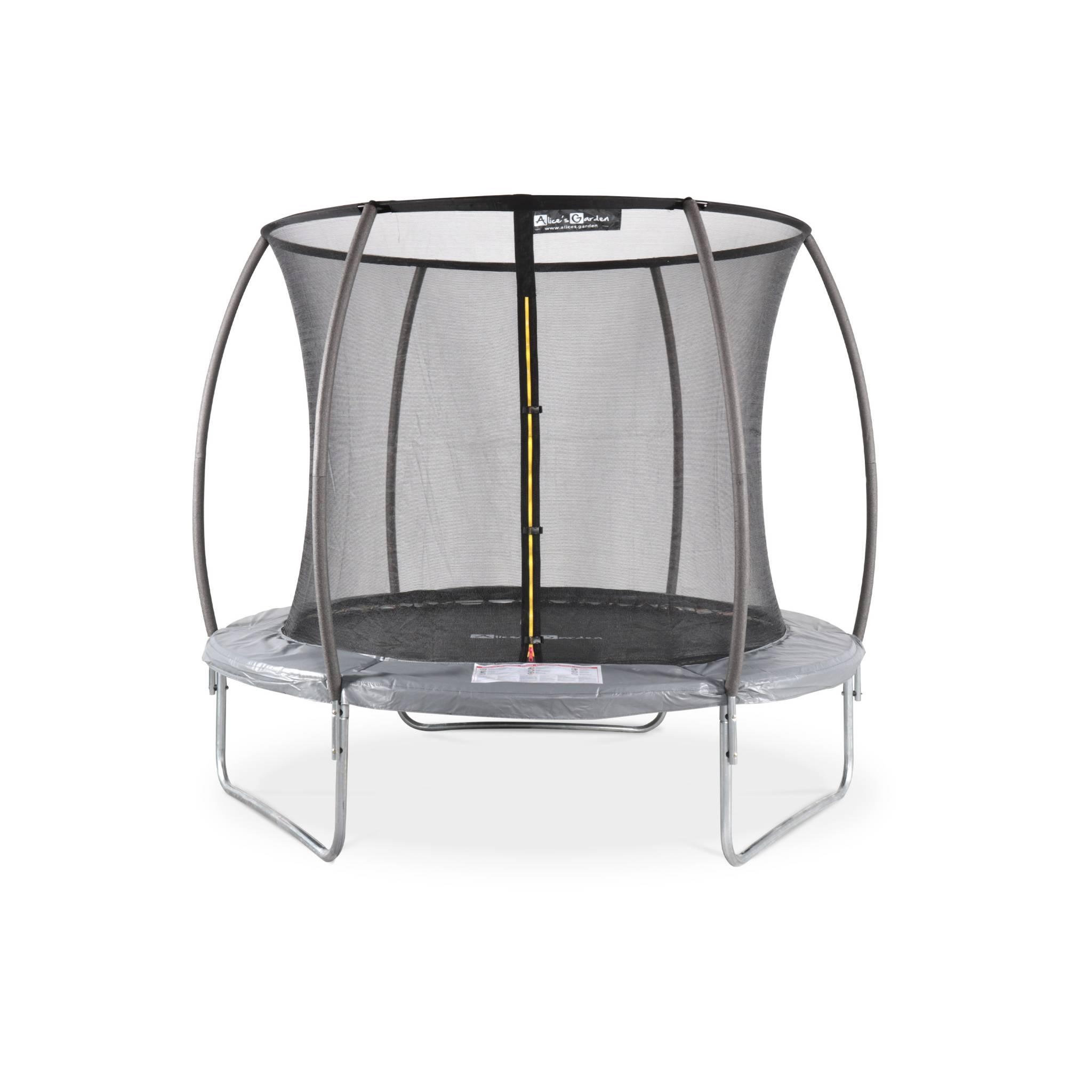 Voir la diapositive 2 : SWEEEK Trampoline 250cm filet intérieur avec pack d'accessoires + Tente de camping et sac de transport