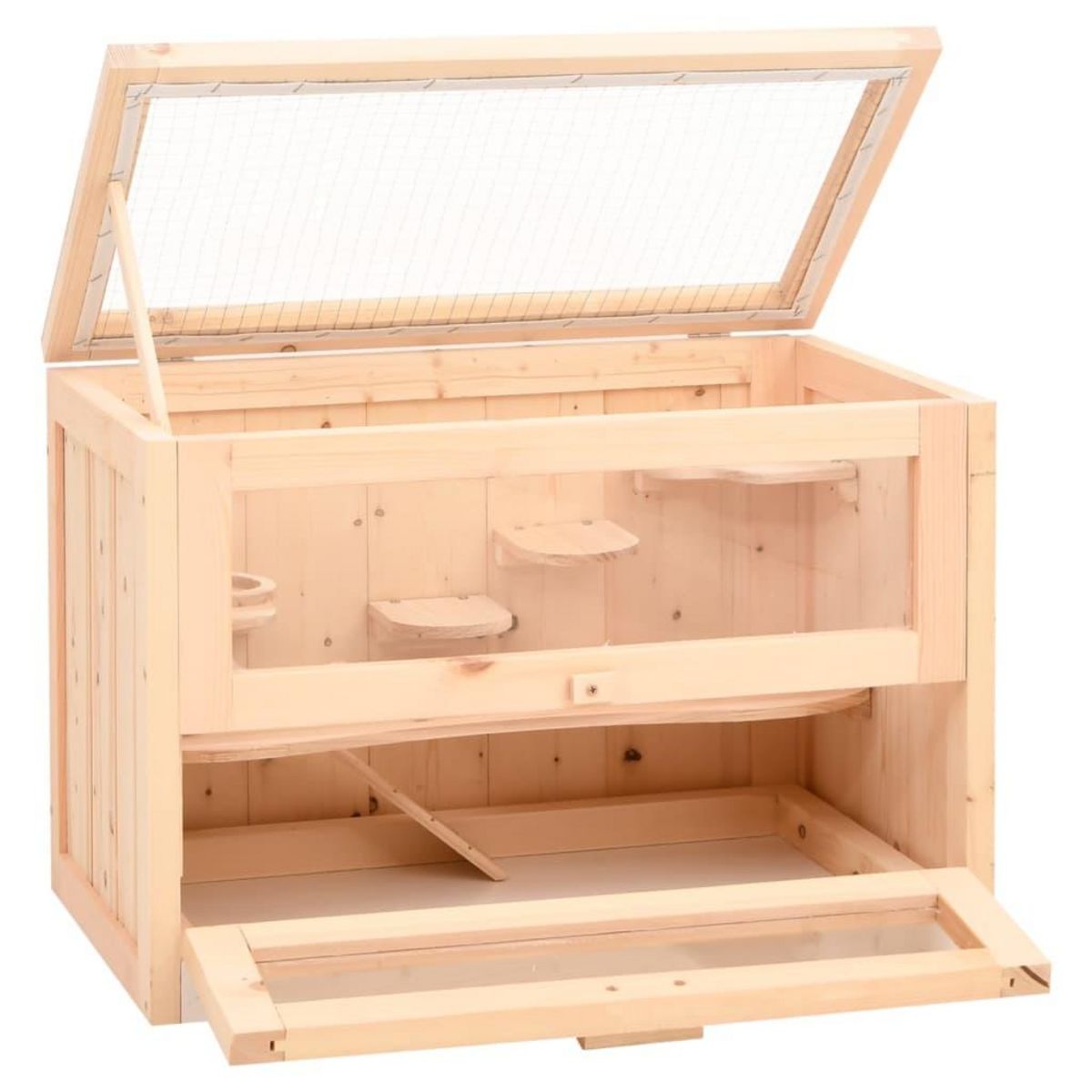 VIDAXL Cage a hamster 60x35,5x42 cm bois massif de sapin