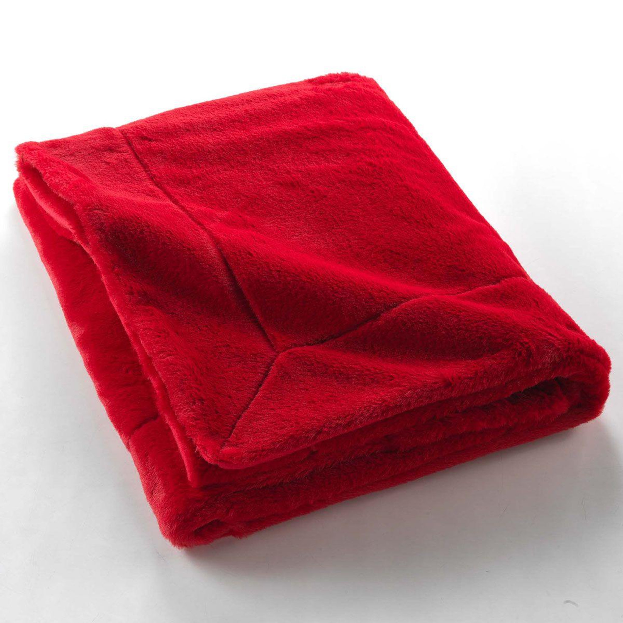Voir la diapositive 2 : Douceur d'Intérieur Plaid imitation fourrure  caresse  180x220cm rouge