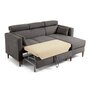 Voir la diapositive 2 : BEST MOBILIER Alicante - canapé d'angle réversible convertible avec têtières - coffre - 4 places - en tissu texturé