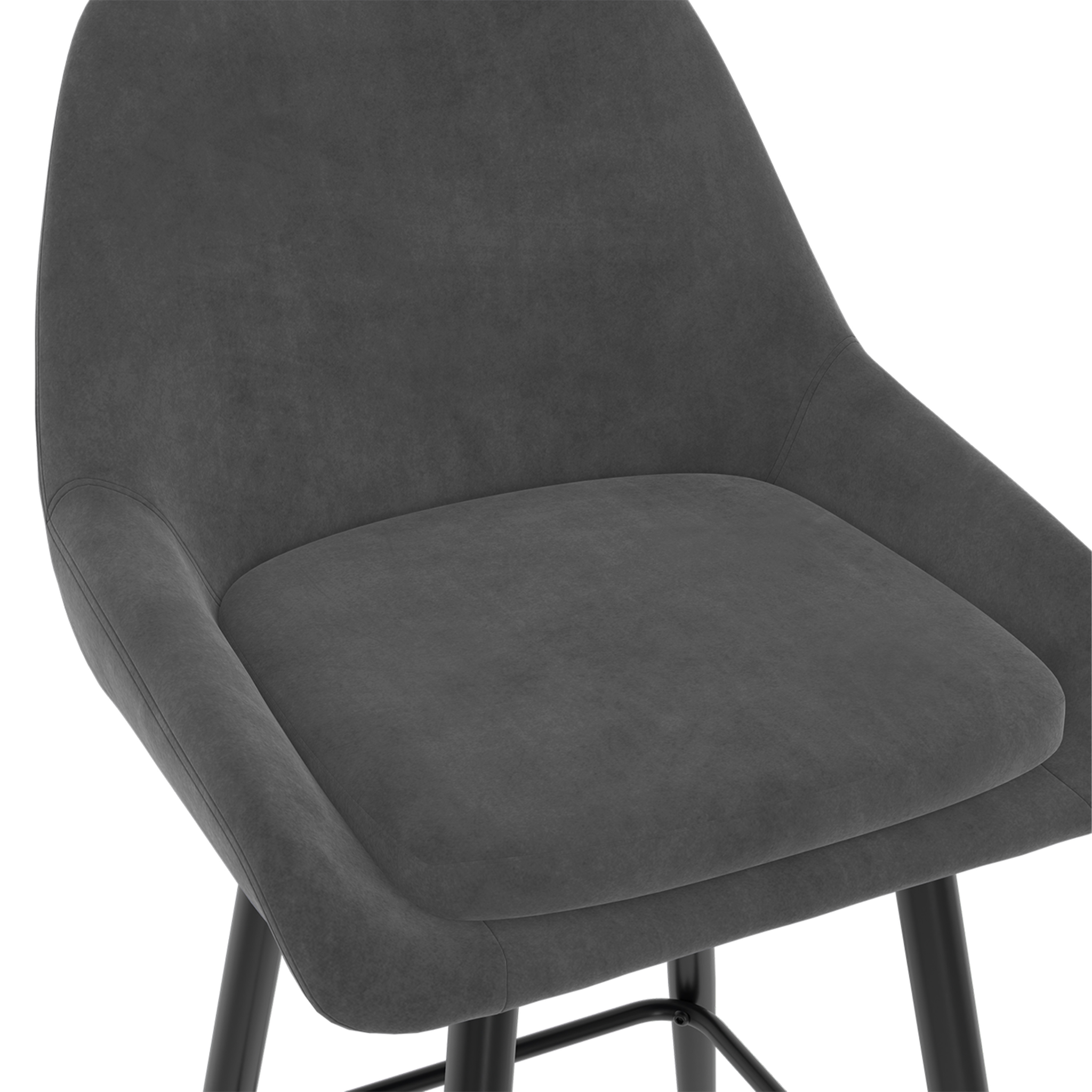 Voir la diapositive 6 : ID MARKET Lot de 4 tabourets de bar thalya en velours mix color bleu, gris clair, gris foncé, jaune avec demi-accoudoirs