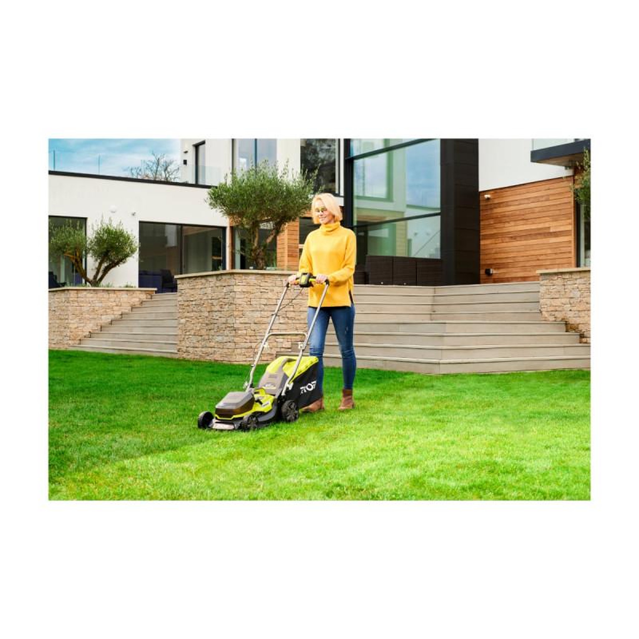 Voir la diapositive 2 : Ryobi Tondeuse hybride RYOBI 18V One+ coupe 37cm - 2 batteries 5.0 Ah - 1 chargeur rapide RY18LMH37A-250