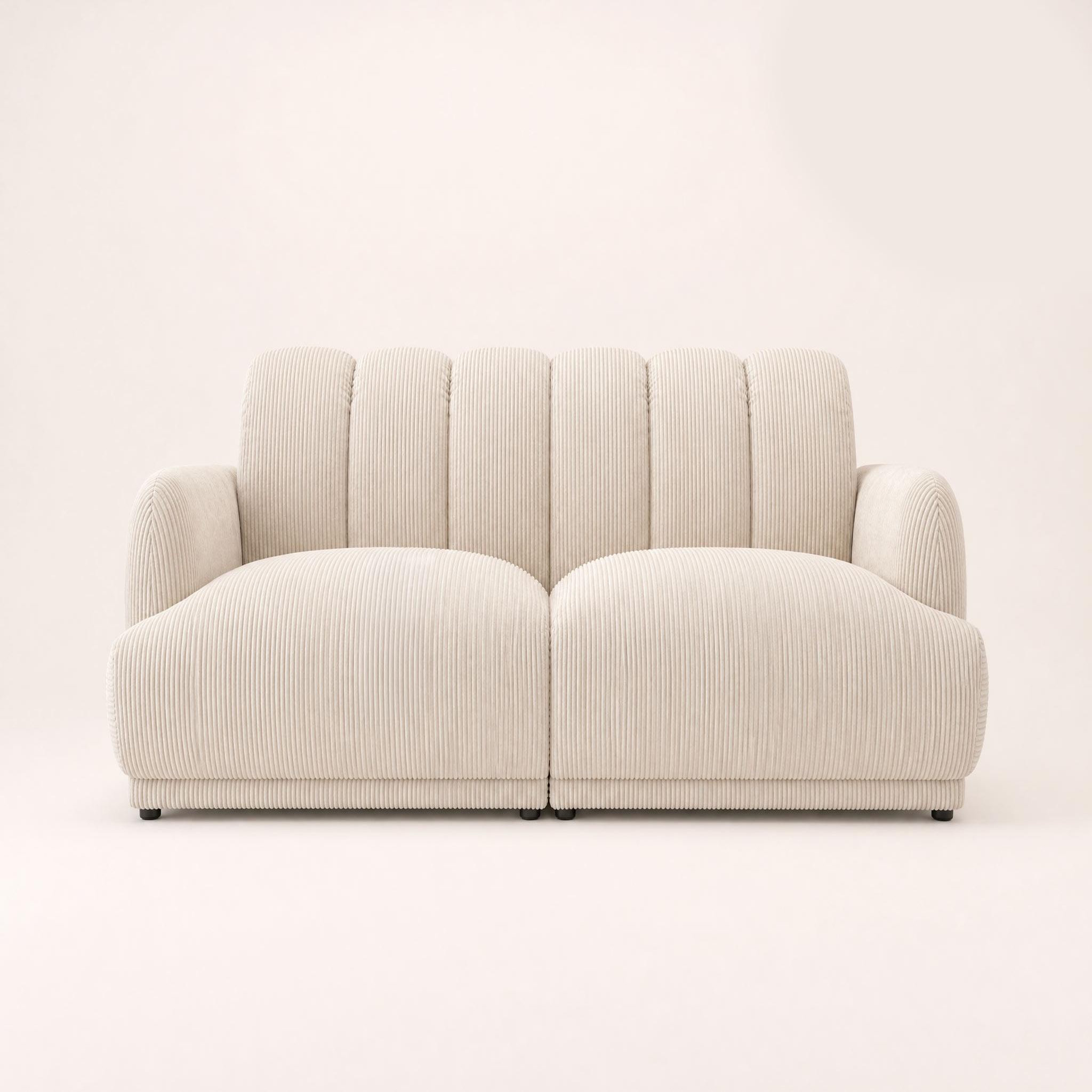 Voir la diapositive 5 : BEST MOBILIER Luigi - canapé droit 3 places en velours côtelé