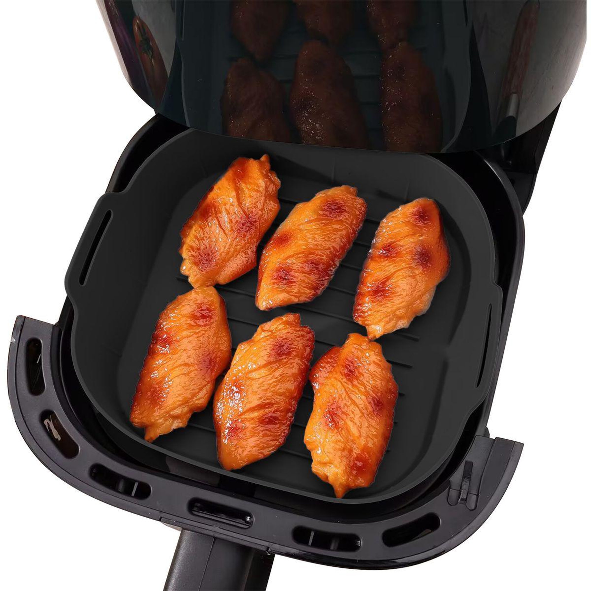 Voir la diapositive 5 : KITCHENCOOK Panier carré en silicone couleur noir
