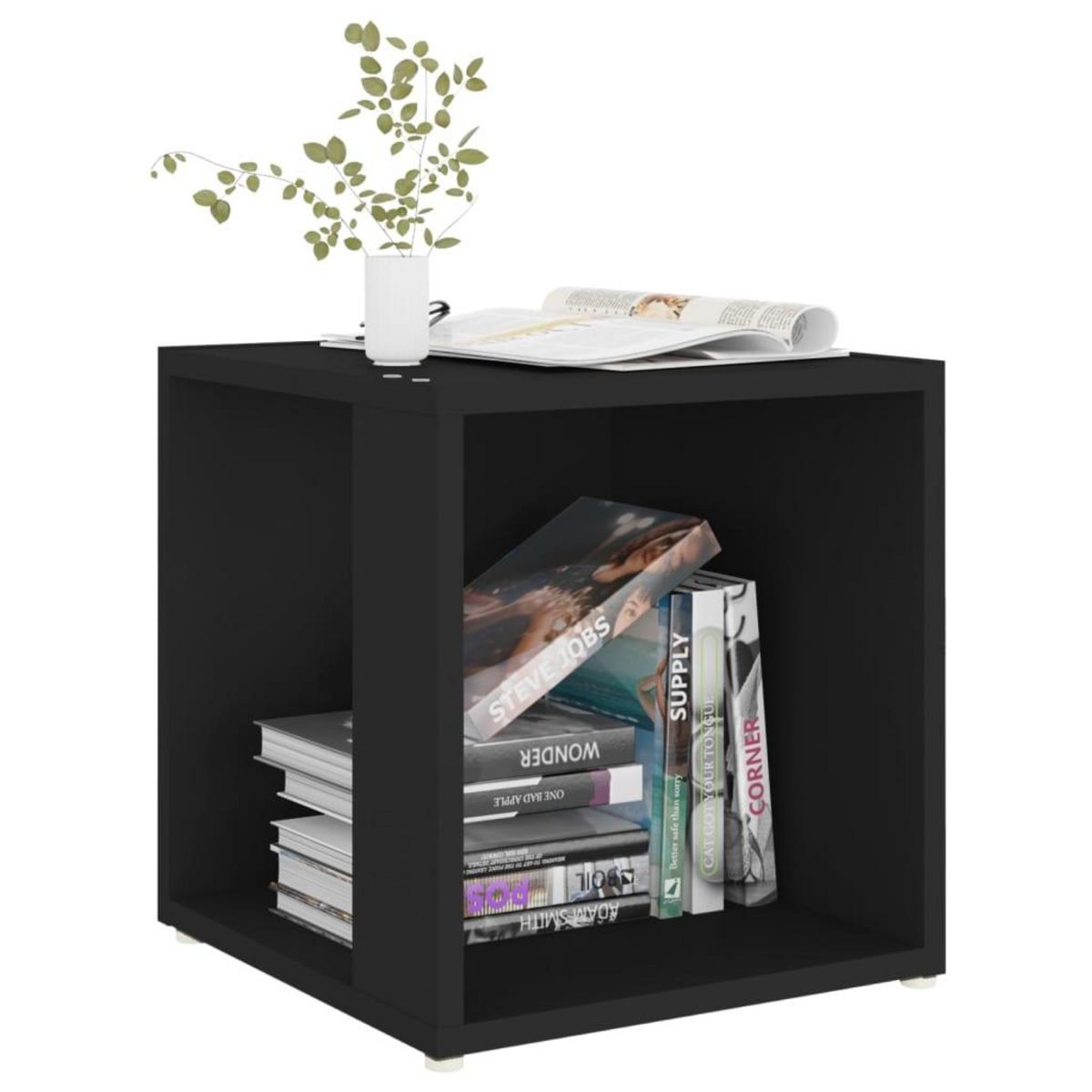 VIDAXL Table d'appoint Noir 33x33x34,5 cm Agglomere