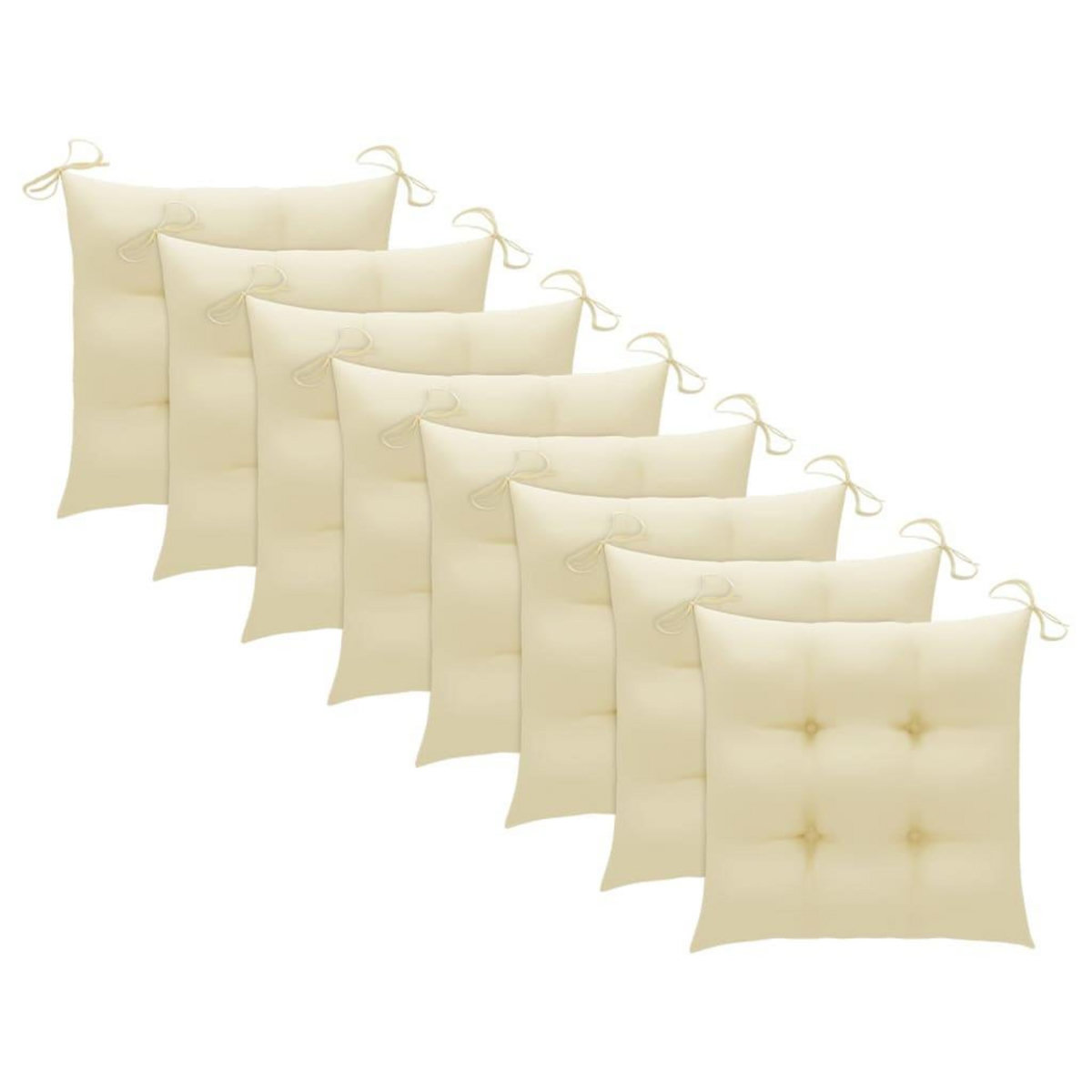 VIDAXL Chaises a manger d'exterieur lot de 8 et coussins Acacia massif