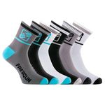 FREEGUN Lot de 6 Paires de Chaussettes Socquettes homme assorties. Coloris disponibles : Gris