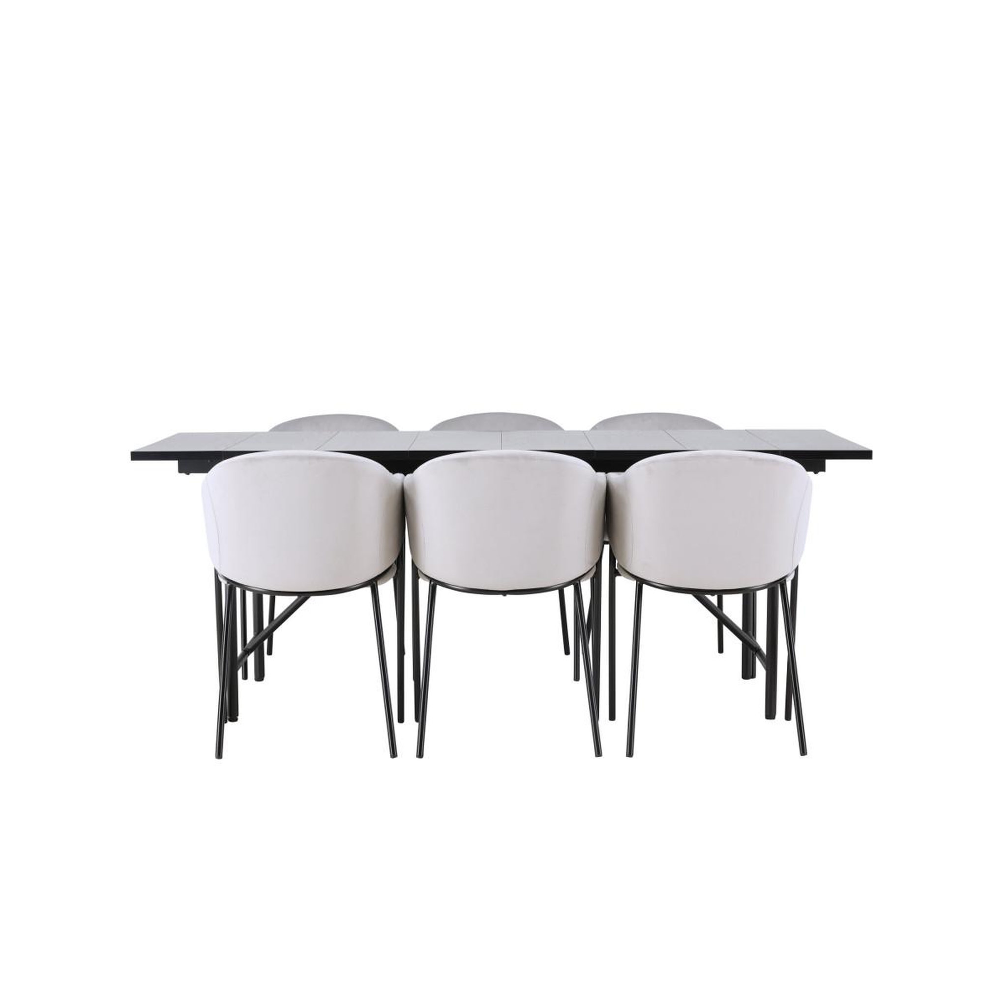 Voir la diapositive 2 : Paris Prix Ensemble table à manger & 6 chaises  astrid & evelina  200cm noir & gris