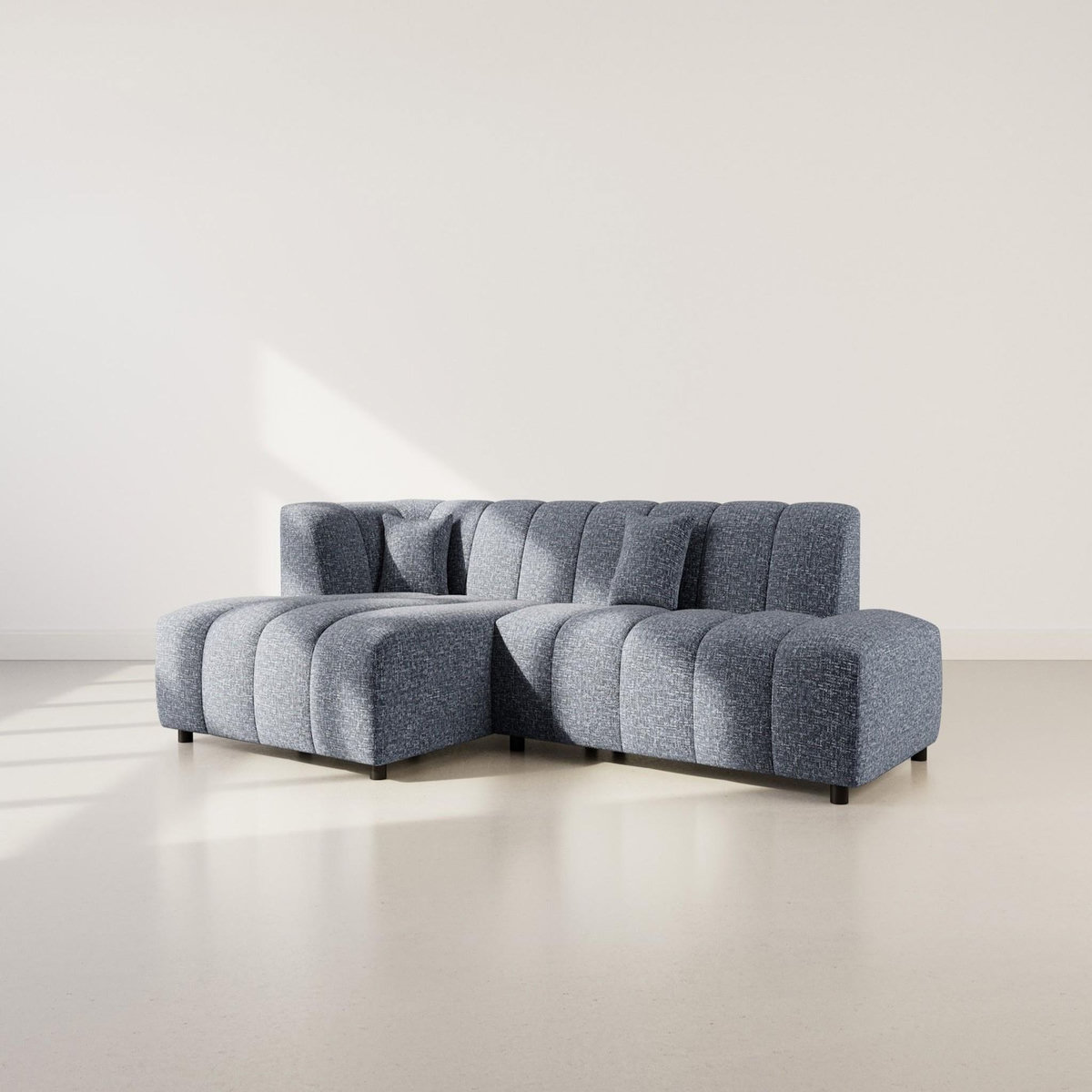 LISA DESIGN Curtis - canapé d'angle gauche 4 places sans accoudoir en tissu texturé