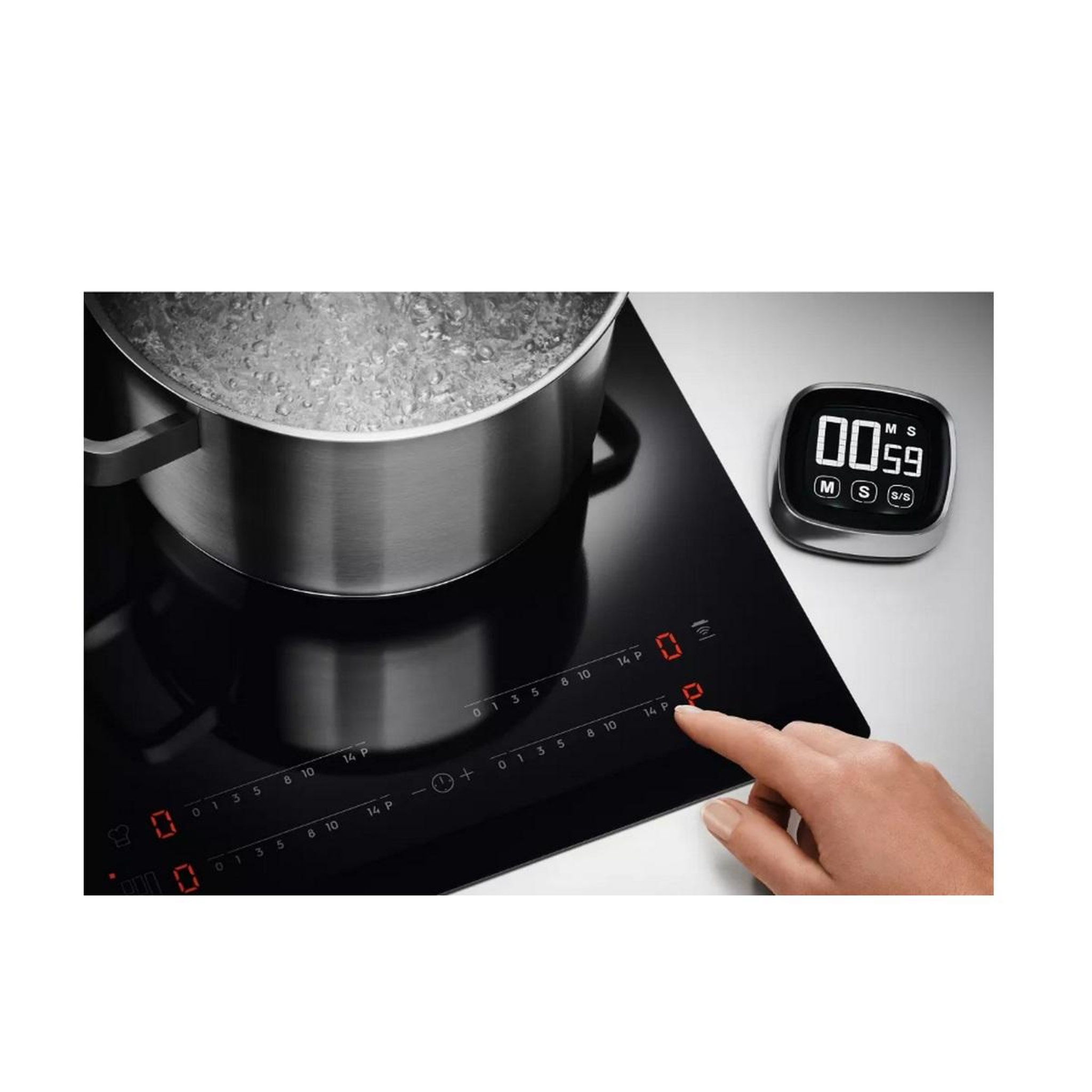 Voir la diapositive 2 : ELECTROLUX Table de cuisson induction 60cm 4 feux 7200w  noir - eiv63443/1