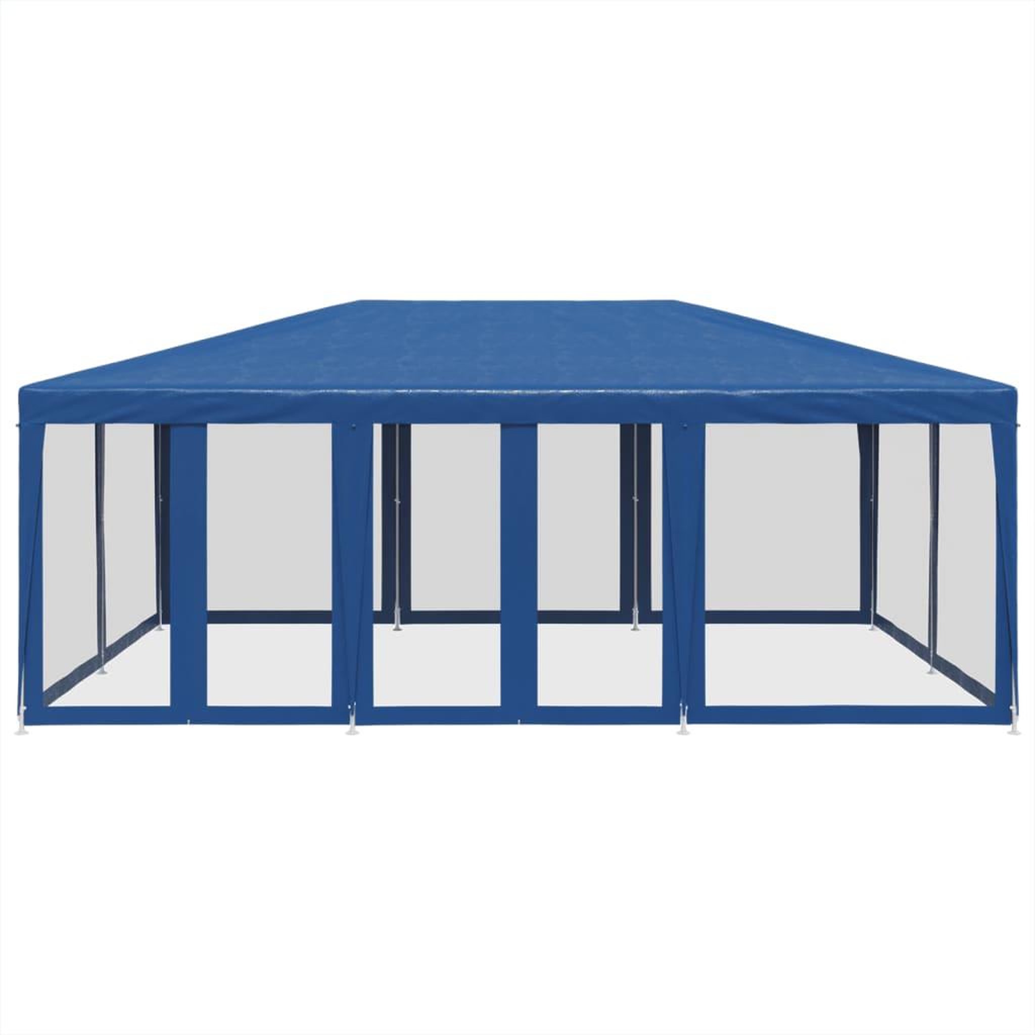 Voir la diapositive 3 : VIDAXL Tente de fete avec 10 parois laterales en maille bleu 6x4m PEHD