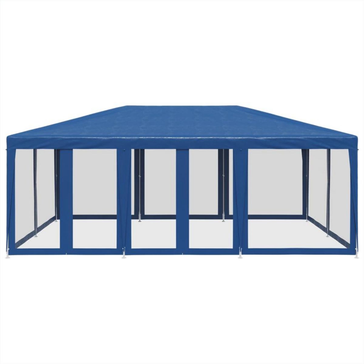 VIDAXL Tente de fete avec 10 parois laterales en maille bleu 6x4m PEHD