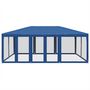 Voir la diapositive 3 : VIDAXL Tente de fete avec 10 parois laterales en maille bleu 6x4m PEHD