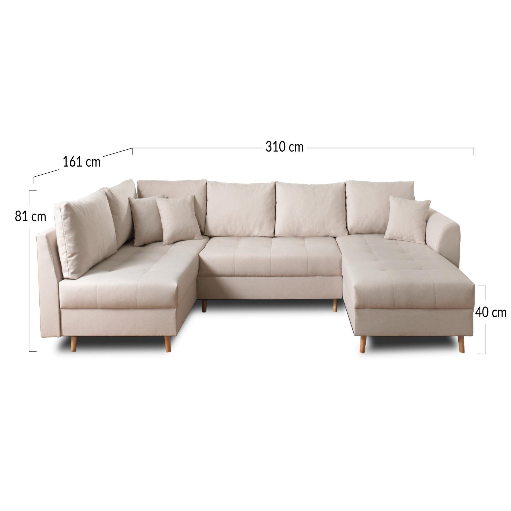 Voir la diapositive 6 : LISA DESIGN Rune - canapé panoramique - 7 places - style scandinave - gauche