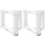 VIDAXL Pieds de table basse en forme de T 2 pcs blanc 50x25x(30-31) cm
