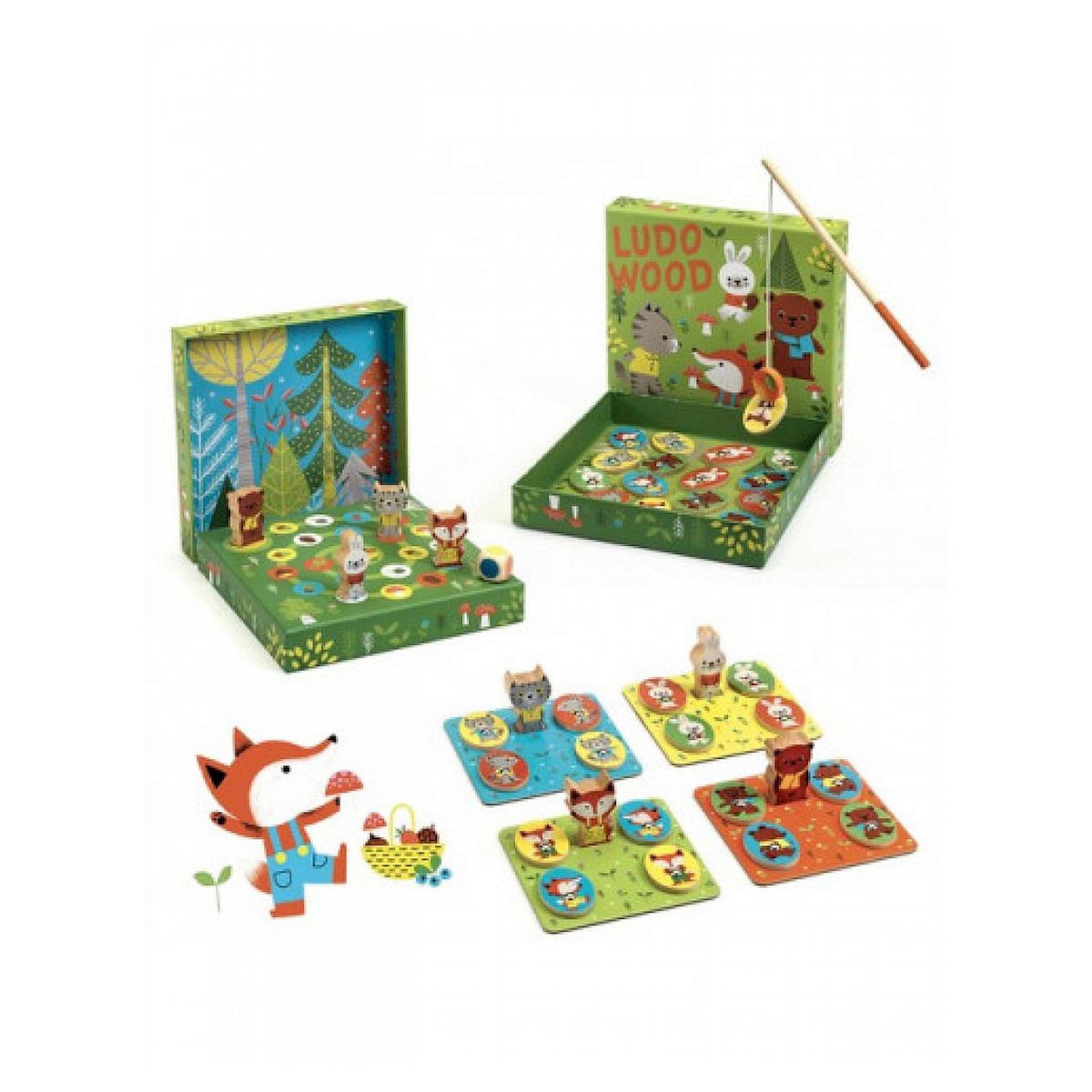 Djeco Ludowood quatre jeux