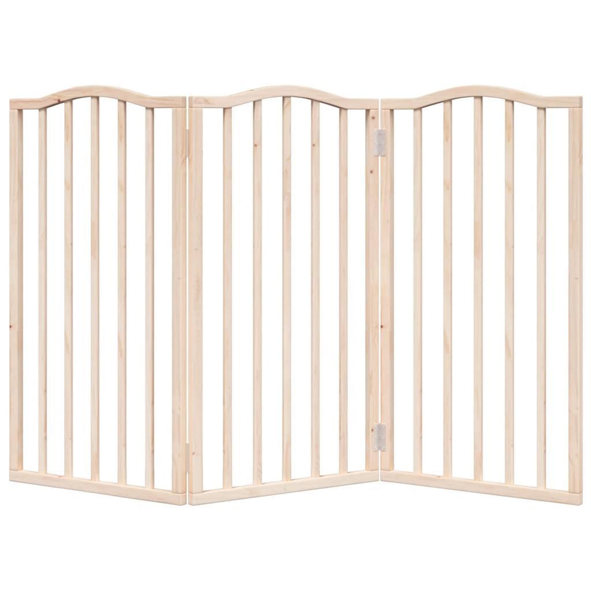 Voir la diapositive 4 : VIDAXL Barriere pour chien pliable 3 panneaux 150 cm bois de peuplier