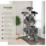 Voir la diapositive 2 : tectake Arbre à chat 170 cm avec griffoir et plateforme d'escalade gris