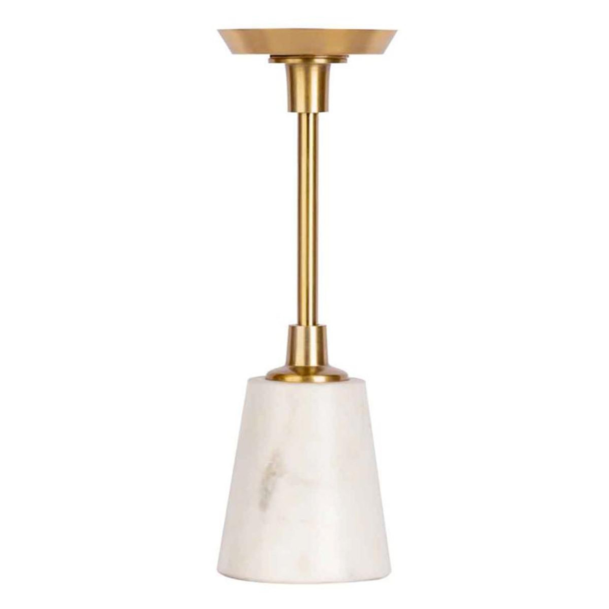 Paris Prix Bougeoir design en marbre  fayya  30cm blanc & or