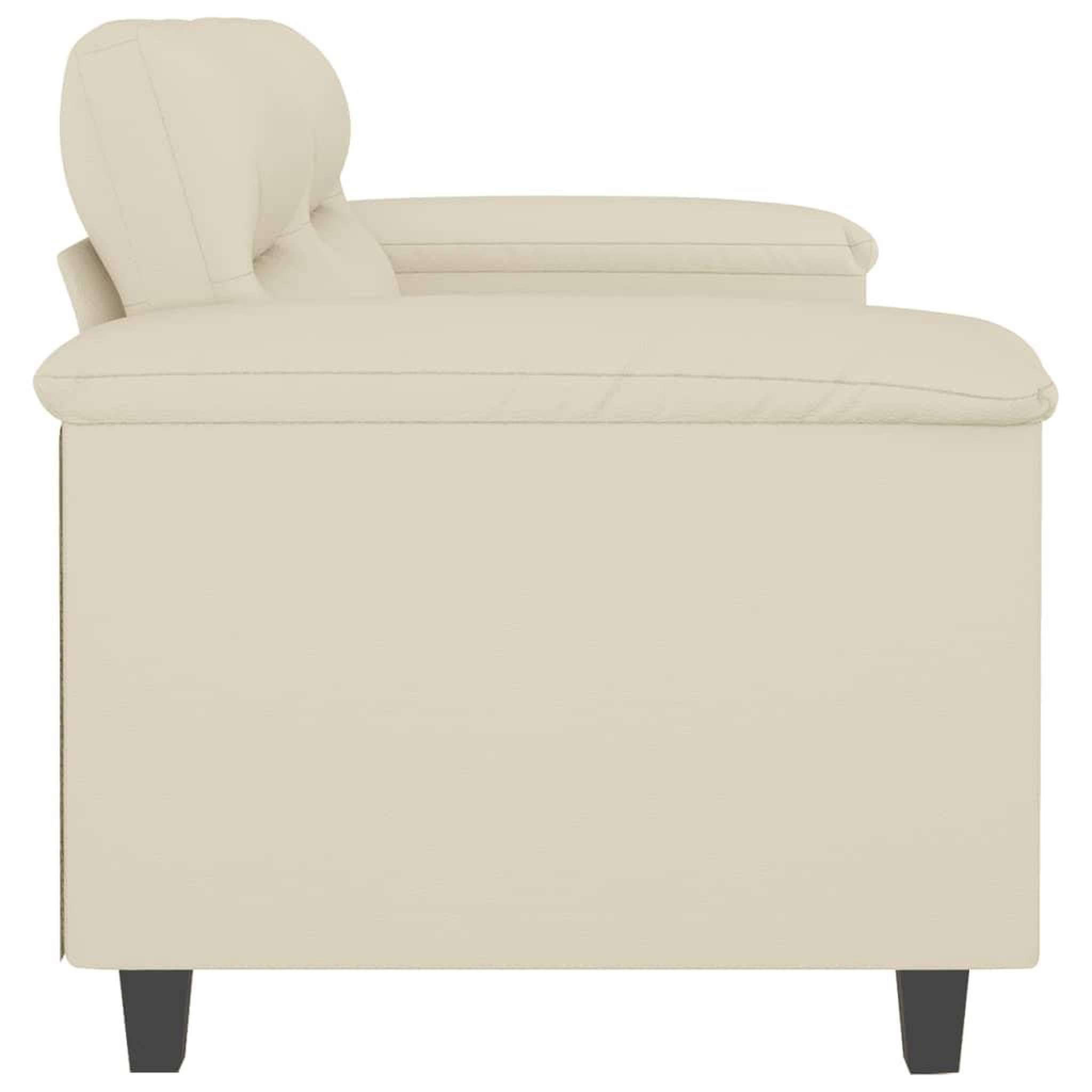 Voir la diapositive 4 : VIDAXL Canape a 2 places Creme 120 cm Similicuir