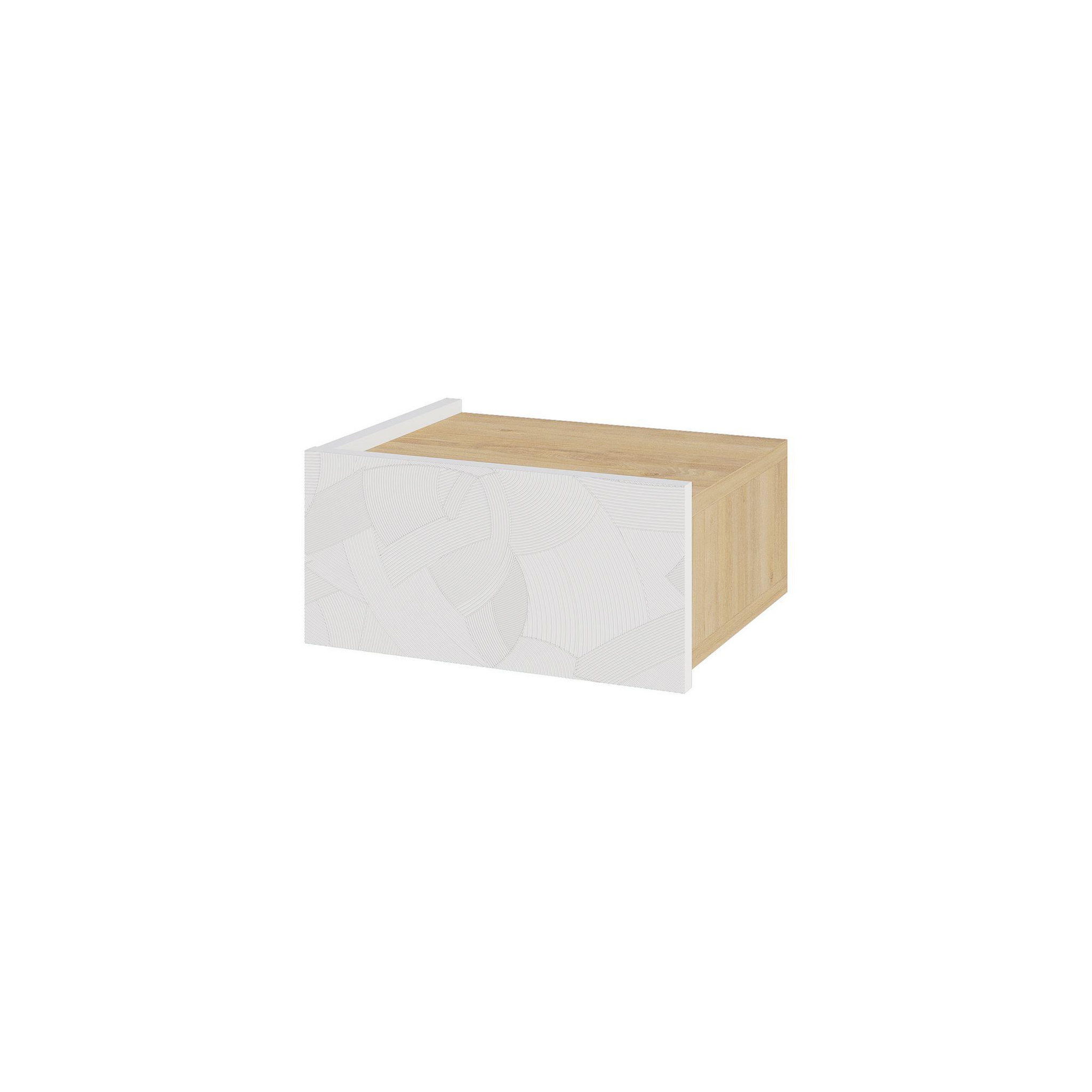 Habitat et Jardin Table de chevet avec éclairage led en bois  onda  - 38 x 31 x 18 cm - blanc