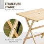 Voir la diapositive 5 : OUTSUNNY Table de jardin camping pliable plateau à lattes dim. 70L x 70l x 70H cm espace parasol bois sapin pré-huilé