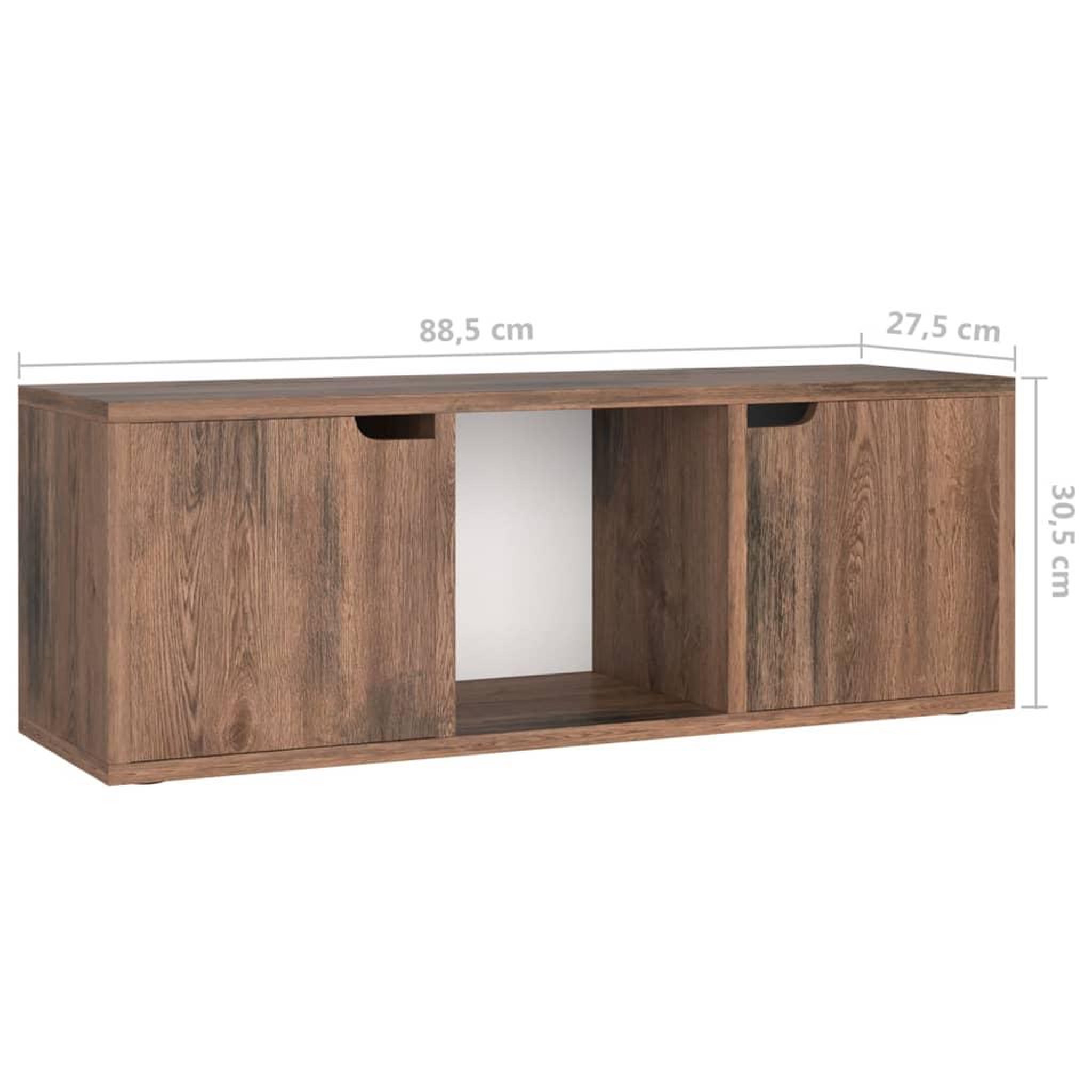 Voir la diapositive 6 : VIDAXL Meuble TV Chene fume 88,5x27,5x30,5 cm Bois d'ingenierie
