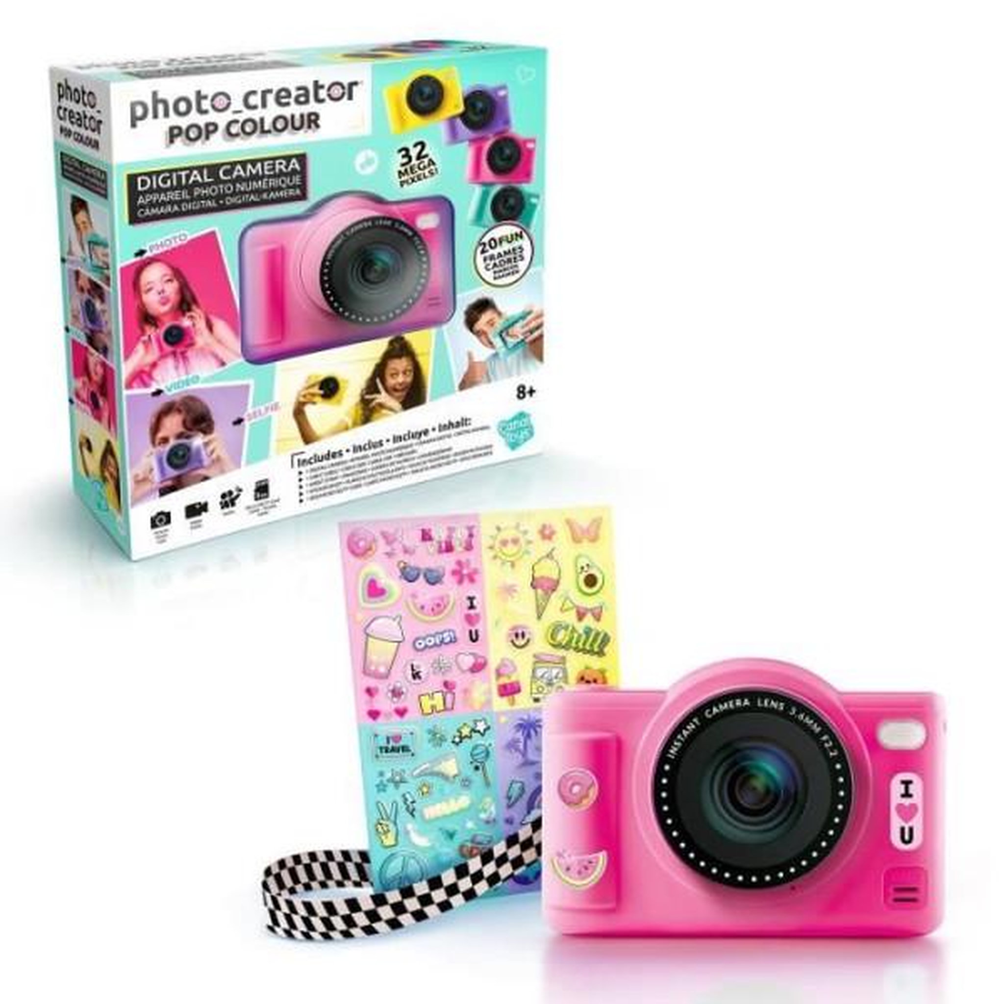 Canal Toys Canal Toys - Photo Creator -Appareil Photo Numérique Pop Couleur Rose- Avec carte SD 8Go incluse - CLK 042