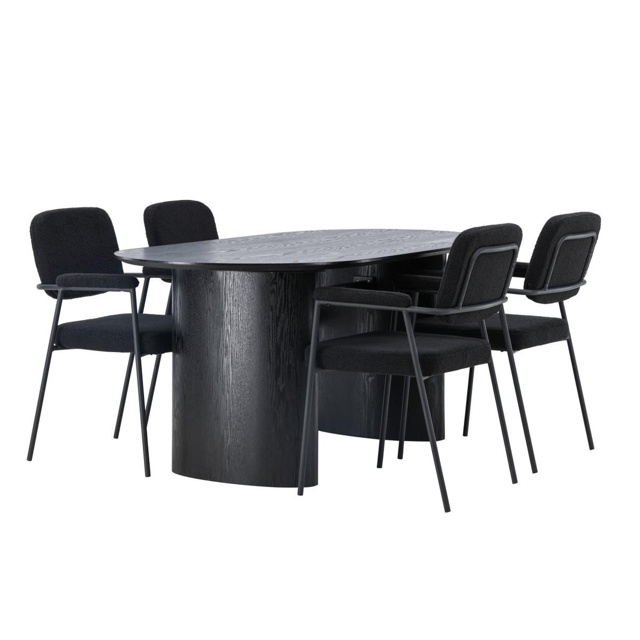 Voir la diapositive 6 : Paris Prix Ensemble table à manger & 4 chaises  isolde & yesterday  180cm noir