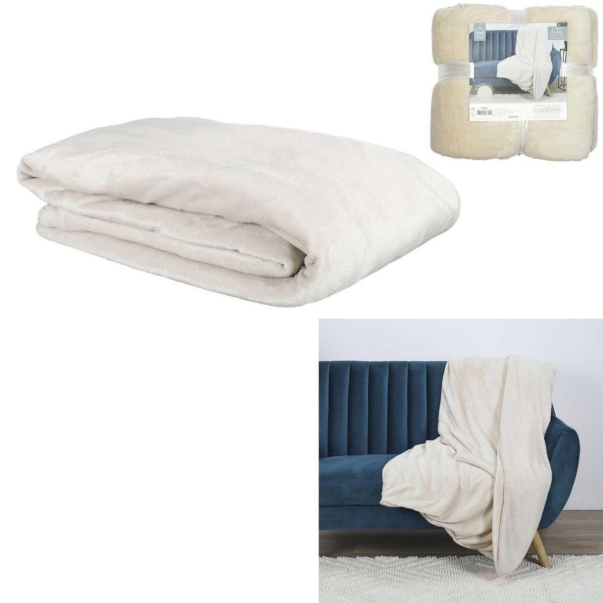 TOILINUX Plaid flanelle XXL