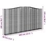 Voir la diapositive 5 : VIDAXL Panier de gabions arque 400x30x200/220 cm Fer galvanise