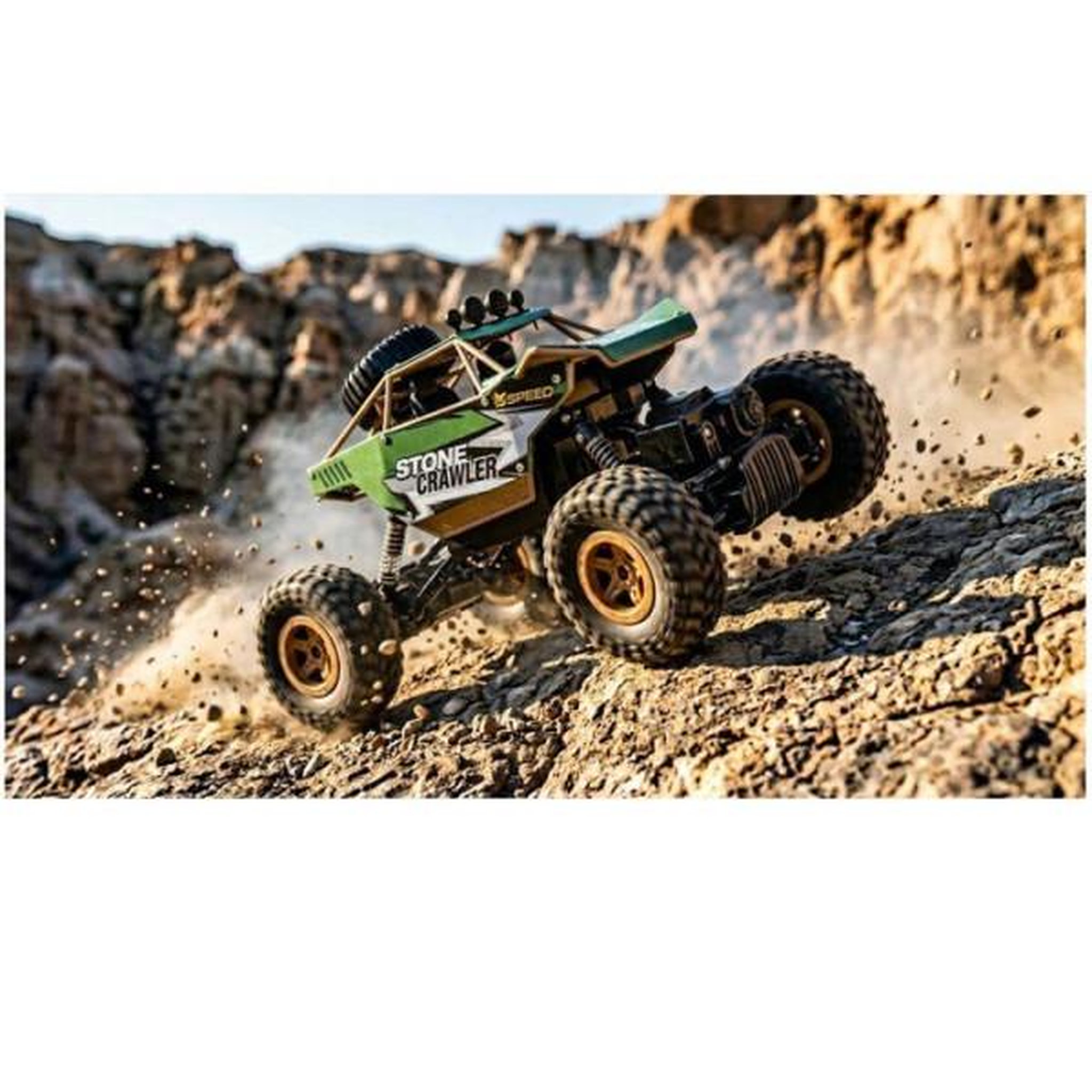 Voir la diapositive 3 : SILVERLIT Voiture télécommandée tout-terrain - SILVERLIT - EXOST Stone Crawler 1:18 - 10 km/h - Effets lumineux - Batterie incluse