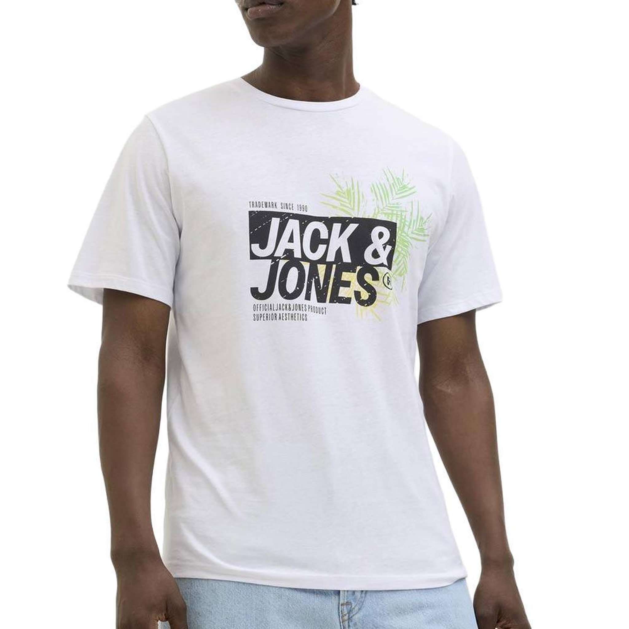 Jack & Jones T-Shirt Blanc Homme Jack & Jones Jaxon. Coloris disponibles : Blanc