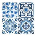 Paris Prix Lot de 20 Serviettes en Papier  Zellige  33x33cm Bleu