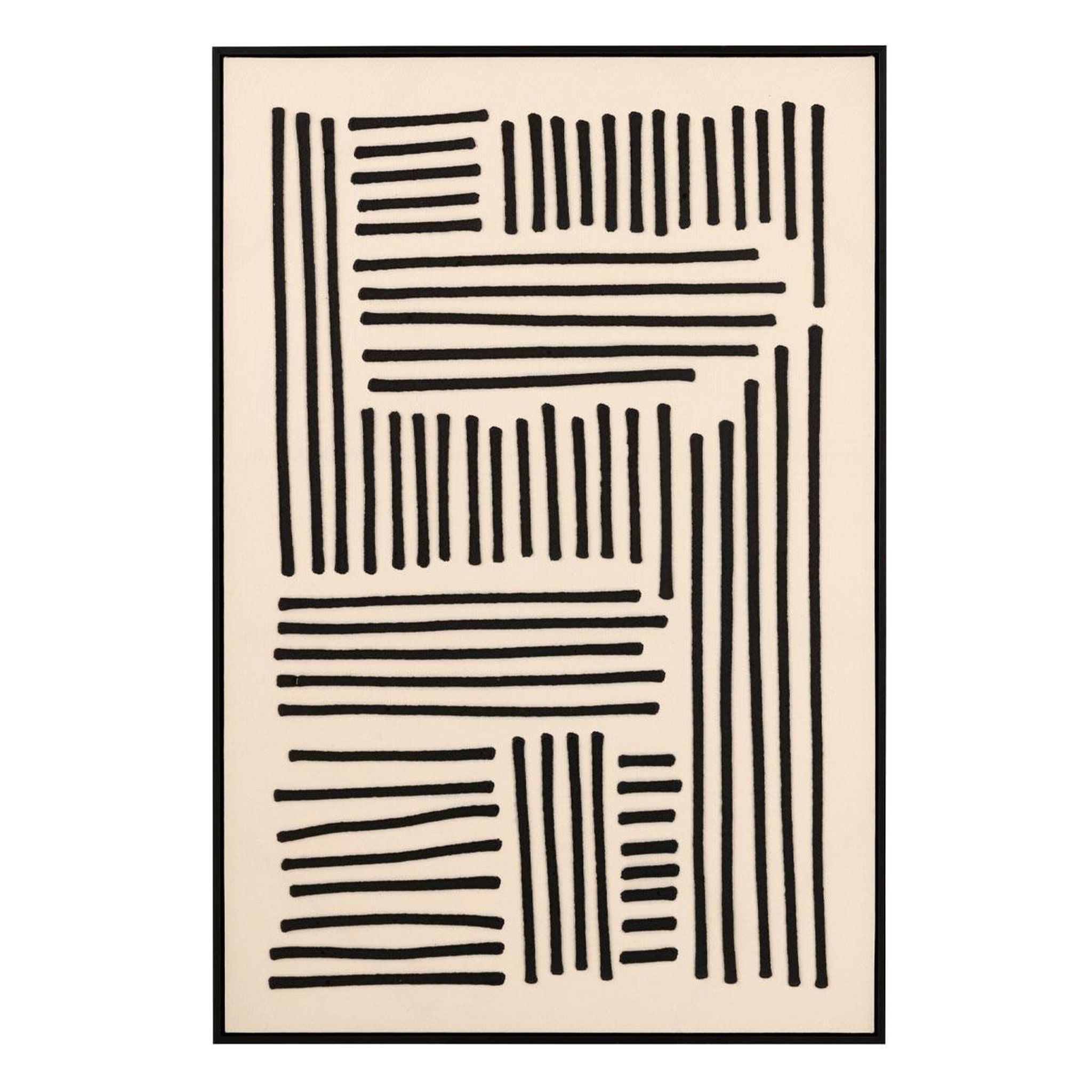 J-LINE Tableau déco  line  83x123cm beige & noir