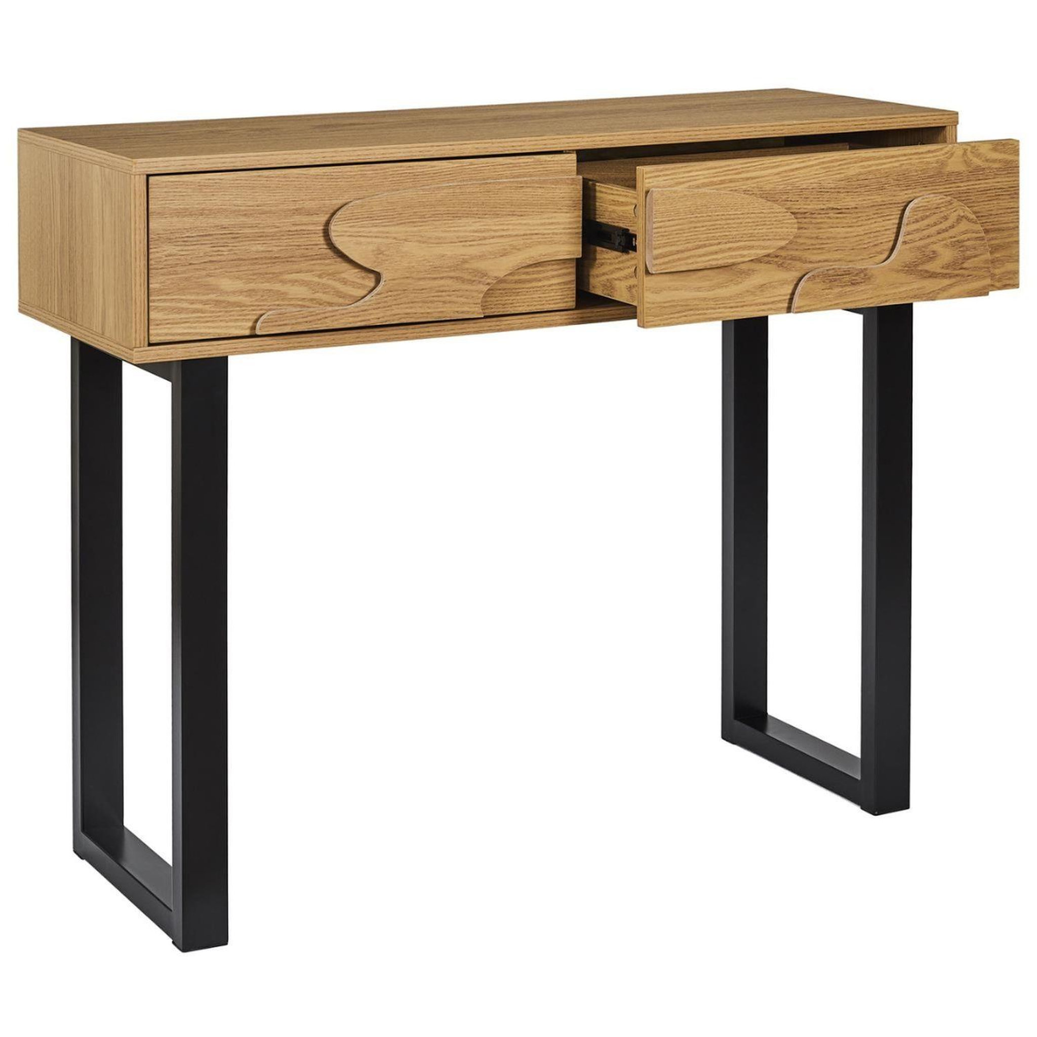Voir la diapositive 4 : The Home Deco Factory Console 2 tiroirs calypso - beige
