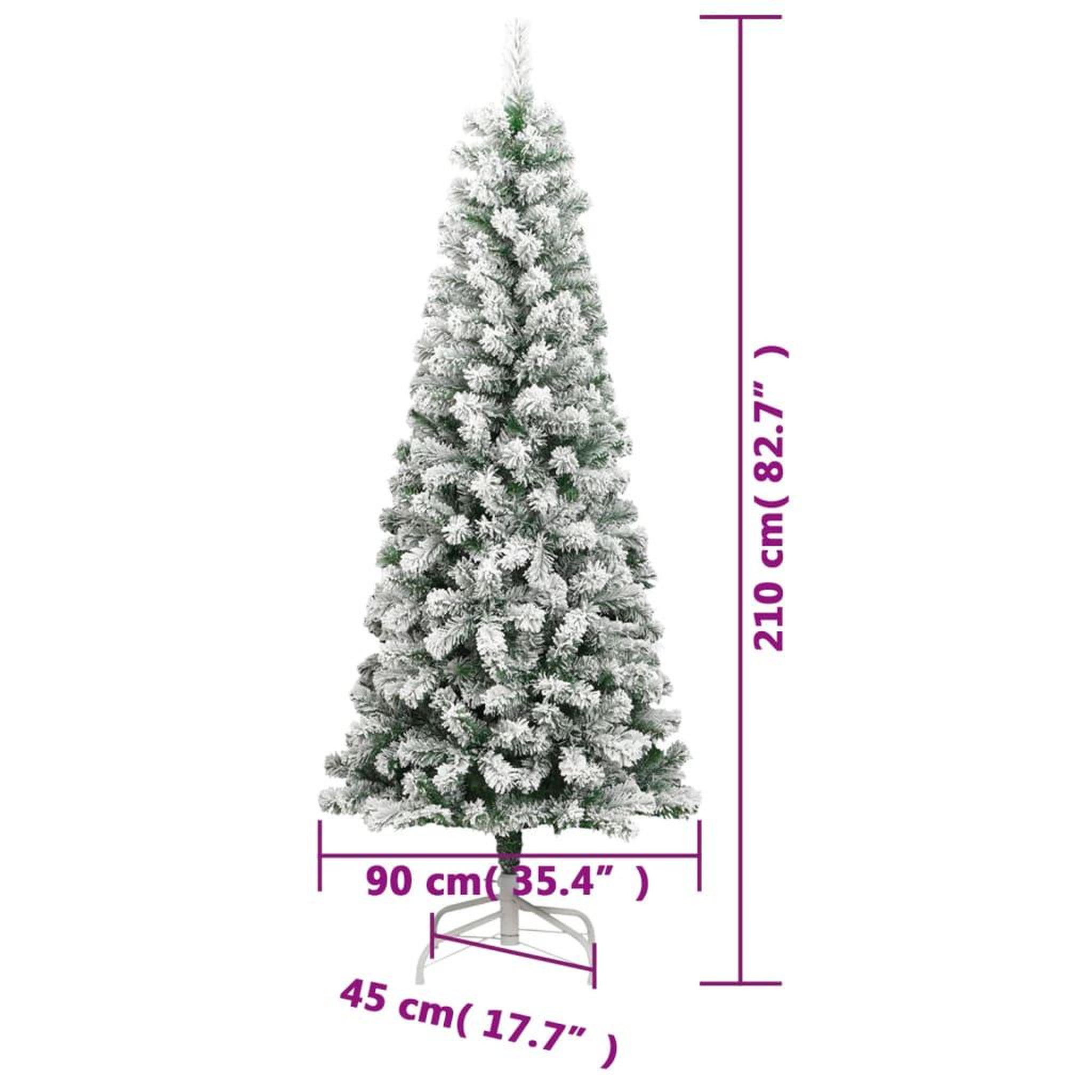 Voir la diapositive 6 : VIDAXL Sapin de Noël artificiel a charnieres avec neige floquee 210 cm
