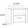 Voir la diapositive 6 : MARKET24 Chevet 1 tiroir et 1 niche - BOHOL - Chene / Blanc - L61,6 x P42 x H52 cm