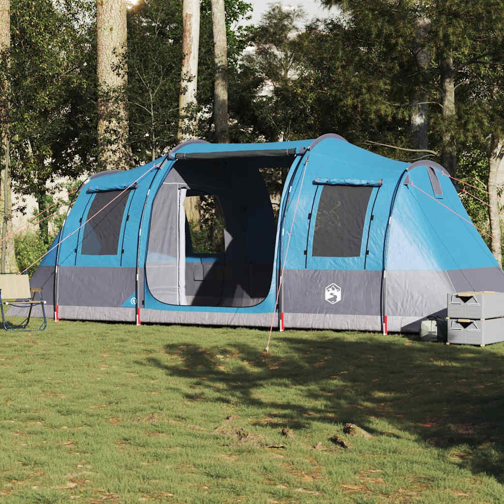 Voir la diapositive 1 : VIDAXL Tente de camping tunnel 4 personnes bleu impermeable