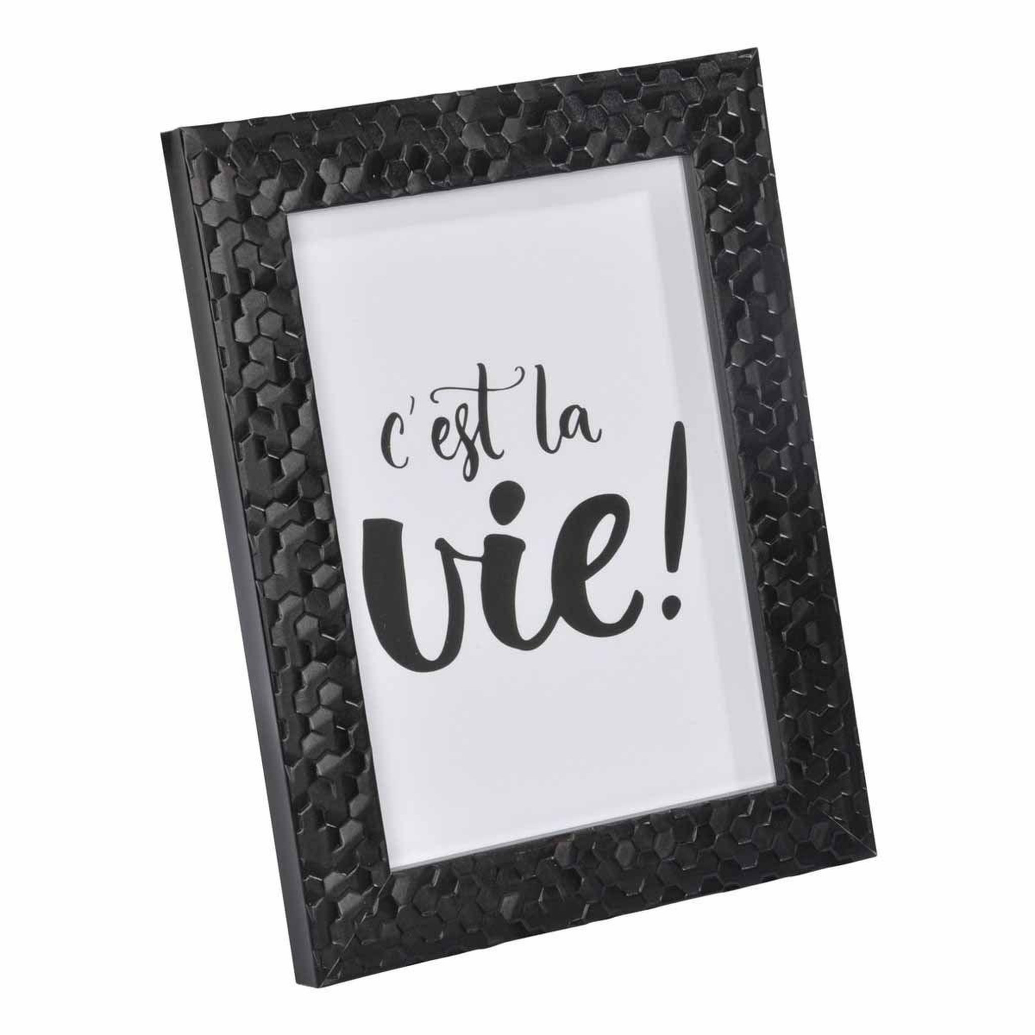 Voir la diapositive 1 : HOMEA Cadre Photo Déco  Martelé  24x30cm Noir