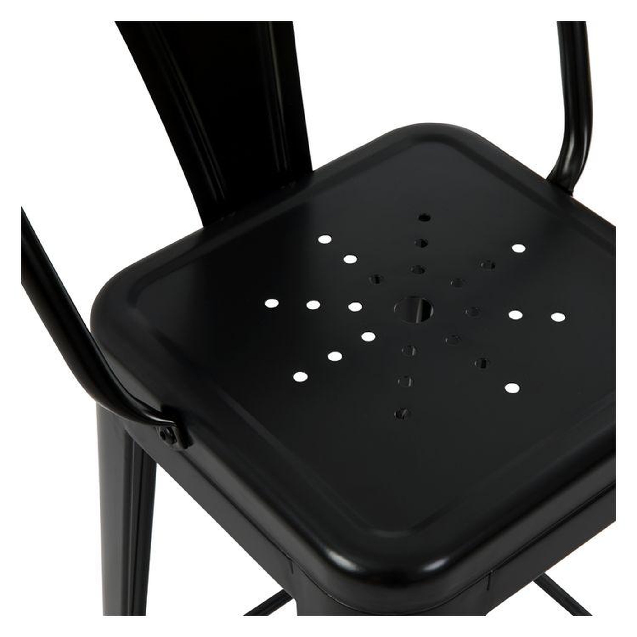 Voir la diapositive 6 : MAISON PAVANE Lot de 2 chaises pour îlot central 67 cm en métal noir mat-indus