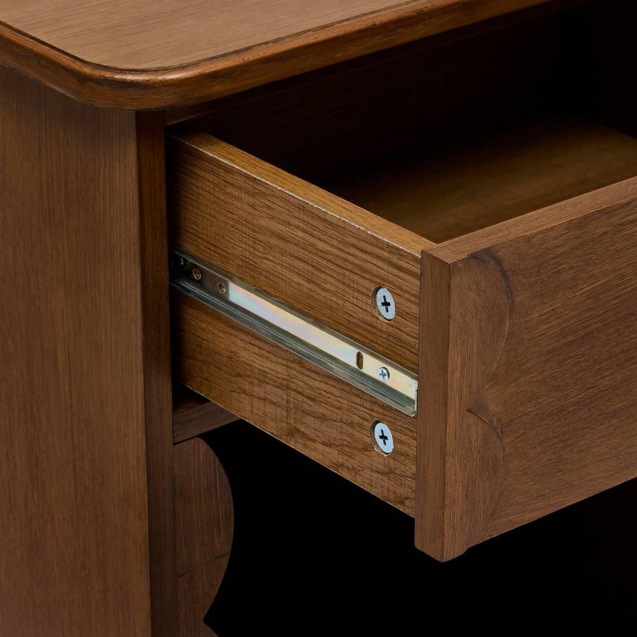 Voir la diapositive 5 : ATMOSPHERA Table de Chevet 1 Tiroir  Mona  56cm Marron