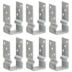 VIDAXL Piquets de cloture 6 pcs Argente 7x6x15 cm Acier galvanise
