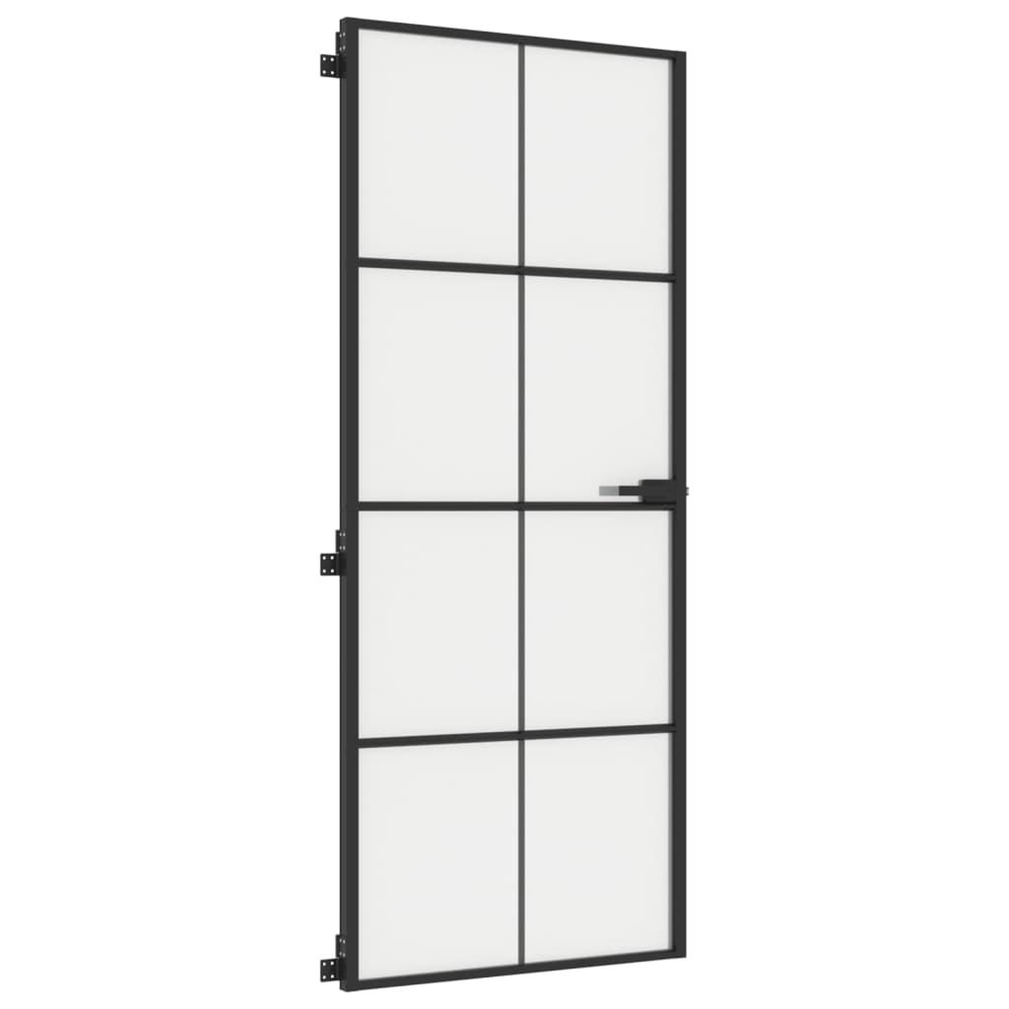 Voir la diapositive 5 : VIDAXL Porte interieure mince noir 83x201,5 cm verre trempe aluminium