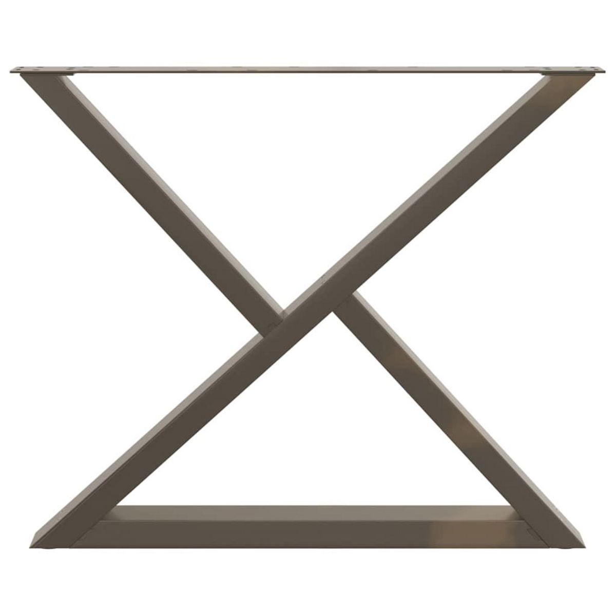 VIDAXL Pieds de table a manger 2pcs acier naturel 90x(72-73,3)cm acier