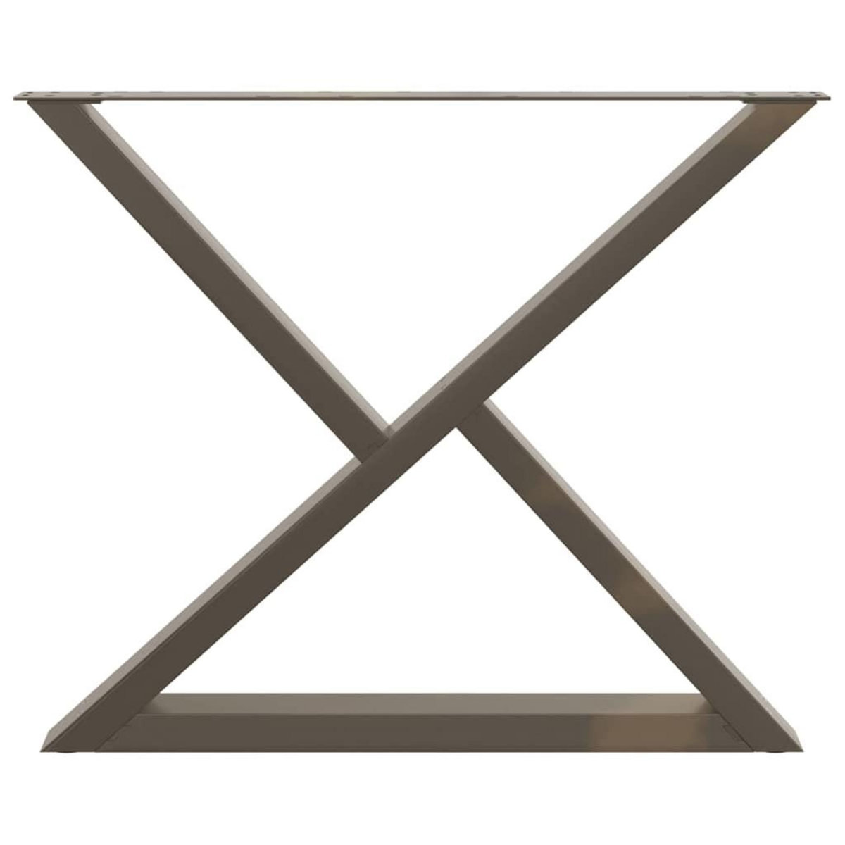 VIDAXL Pieds de table a manger 2pcs acier naturel 90x(72-73,3)cm acier